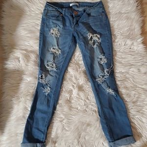 Bongo Ripped Jeans Size 7 Cuffed Hem Amazing Condition